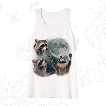 Purplehecate Three Raccoons Retro Graphic Tank
