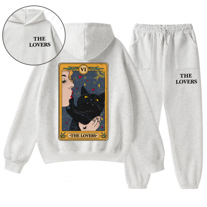 Purplehecate The Lovers Cat Tarot Fleece Hoodie Suit