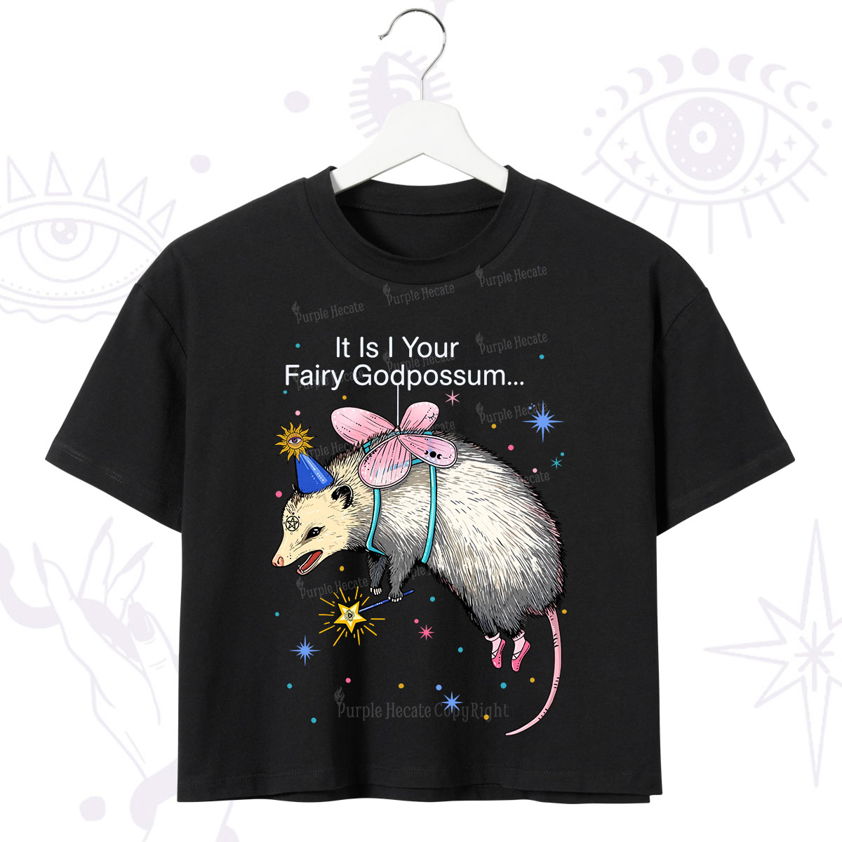 Purplehecate It Is I Your Fairy Godpossum Crop T-Shirt