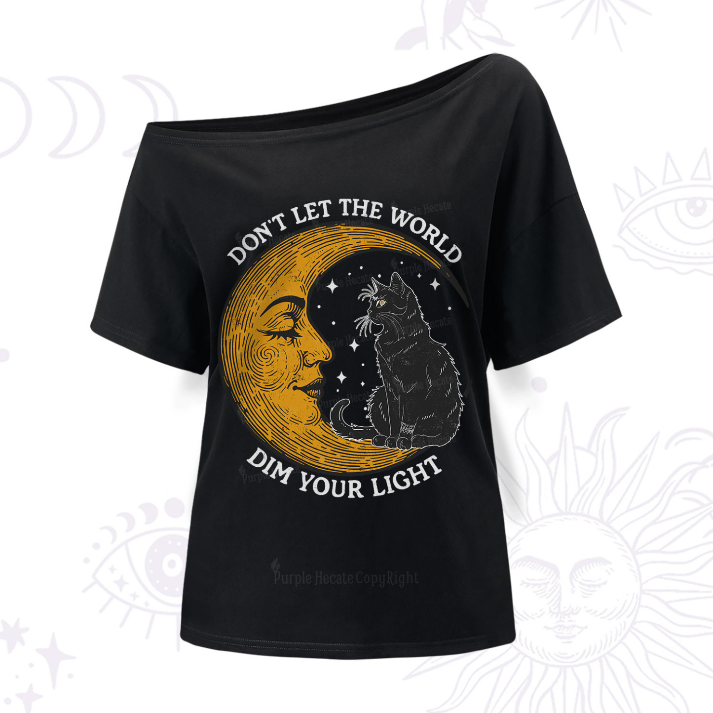 Purplehecate Don't Let The World Dim Your Light One Shoulder T-Shir