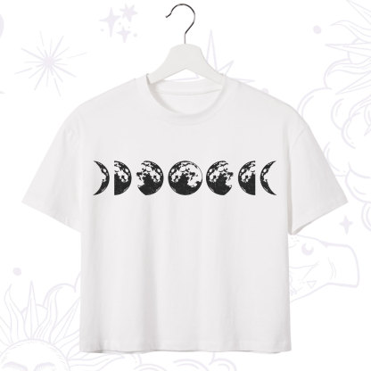 Purplehecate Moon Phases Crop T-Shirt