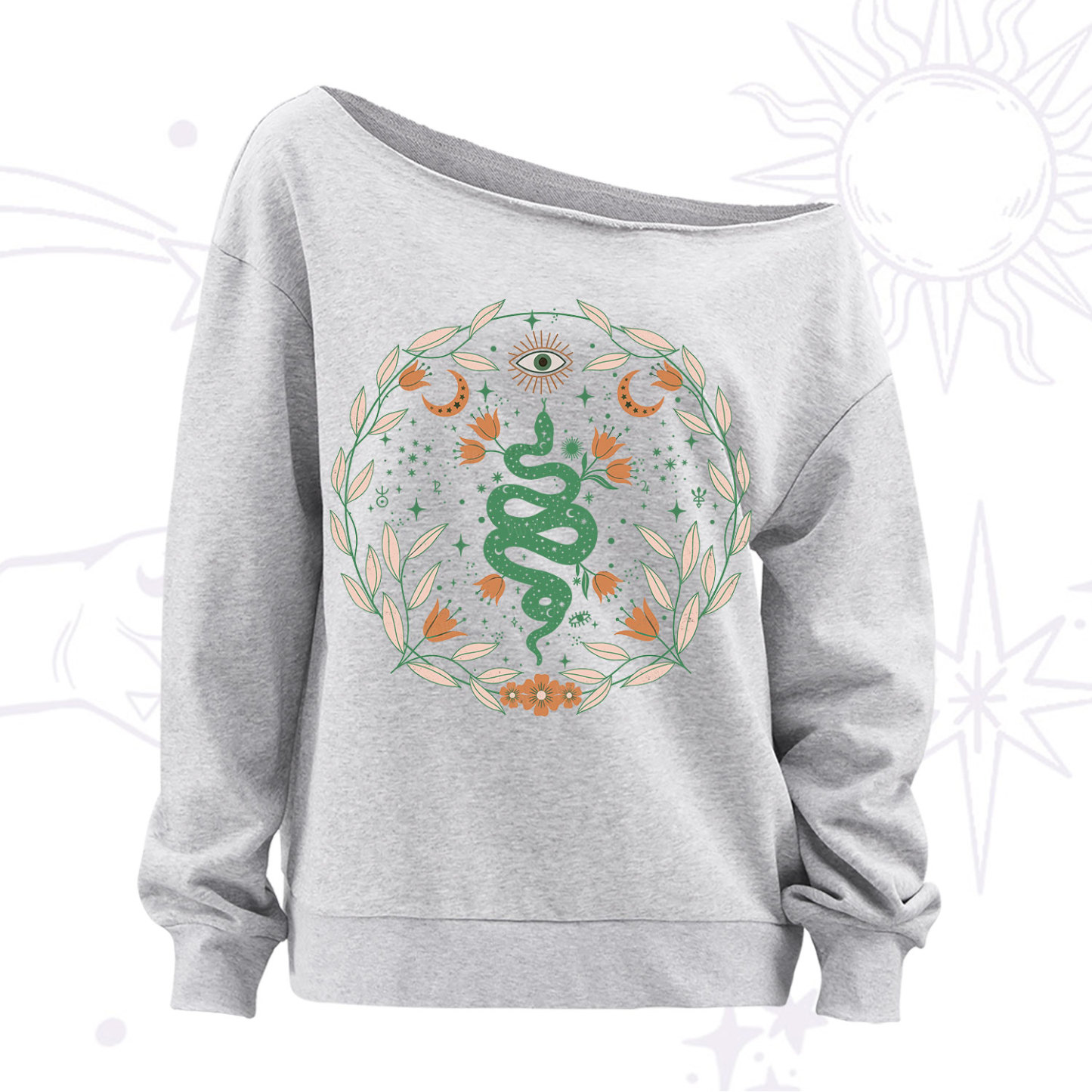 Purplehecate Mystic Serpent Off The Shoulder Sweatshirt
