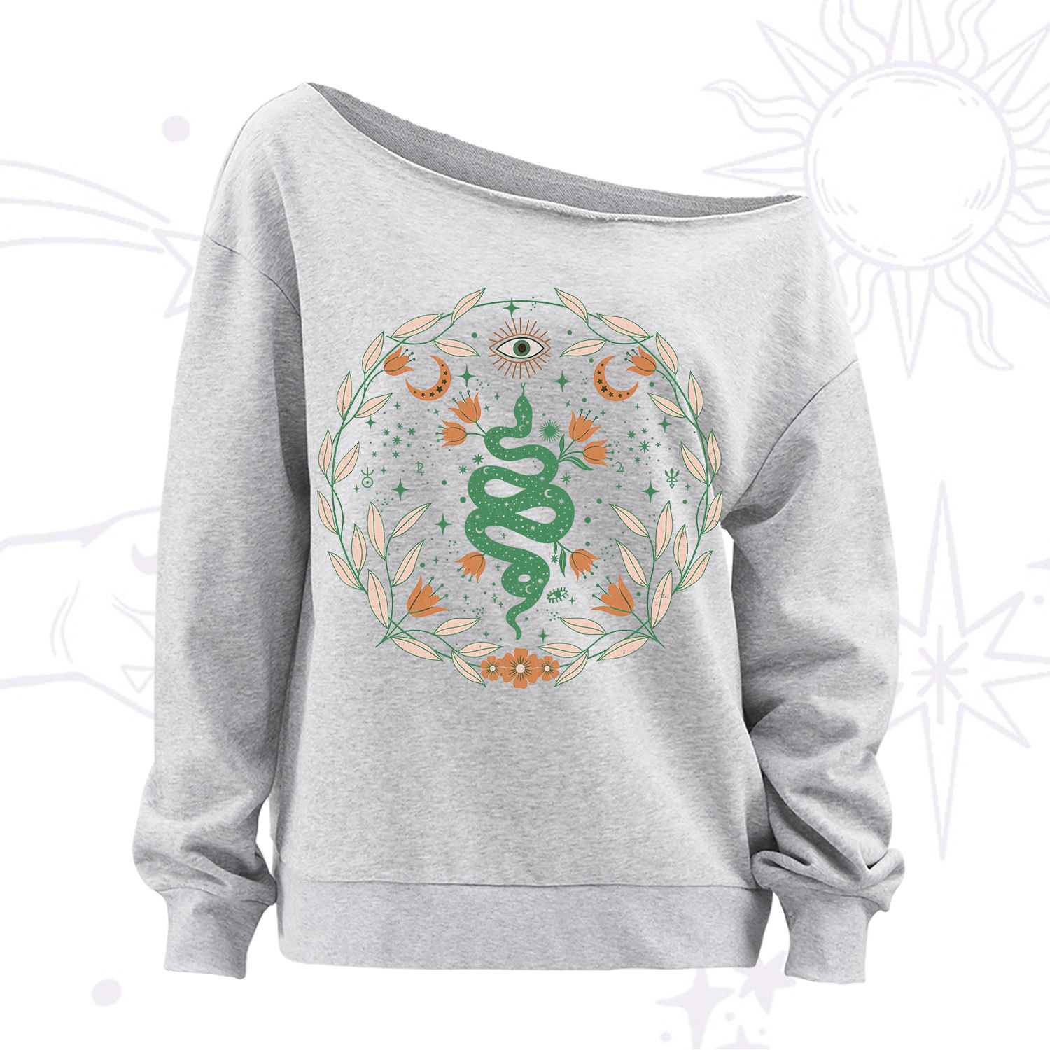 Purplehecate Mystic Serpent Off The Shoulder Sweatshirt