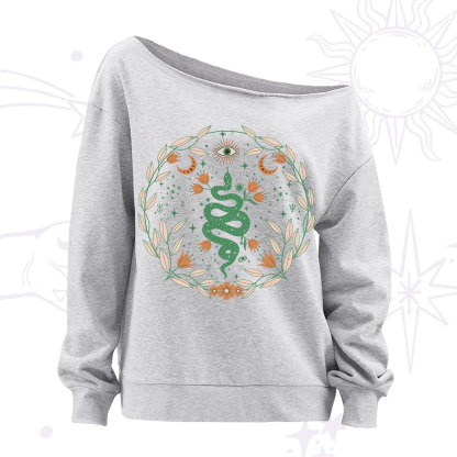 Purplehecate Mystic Serpent Off The Shoulder Sweatshirt