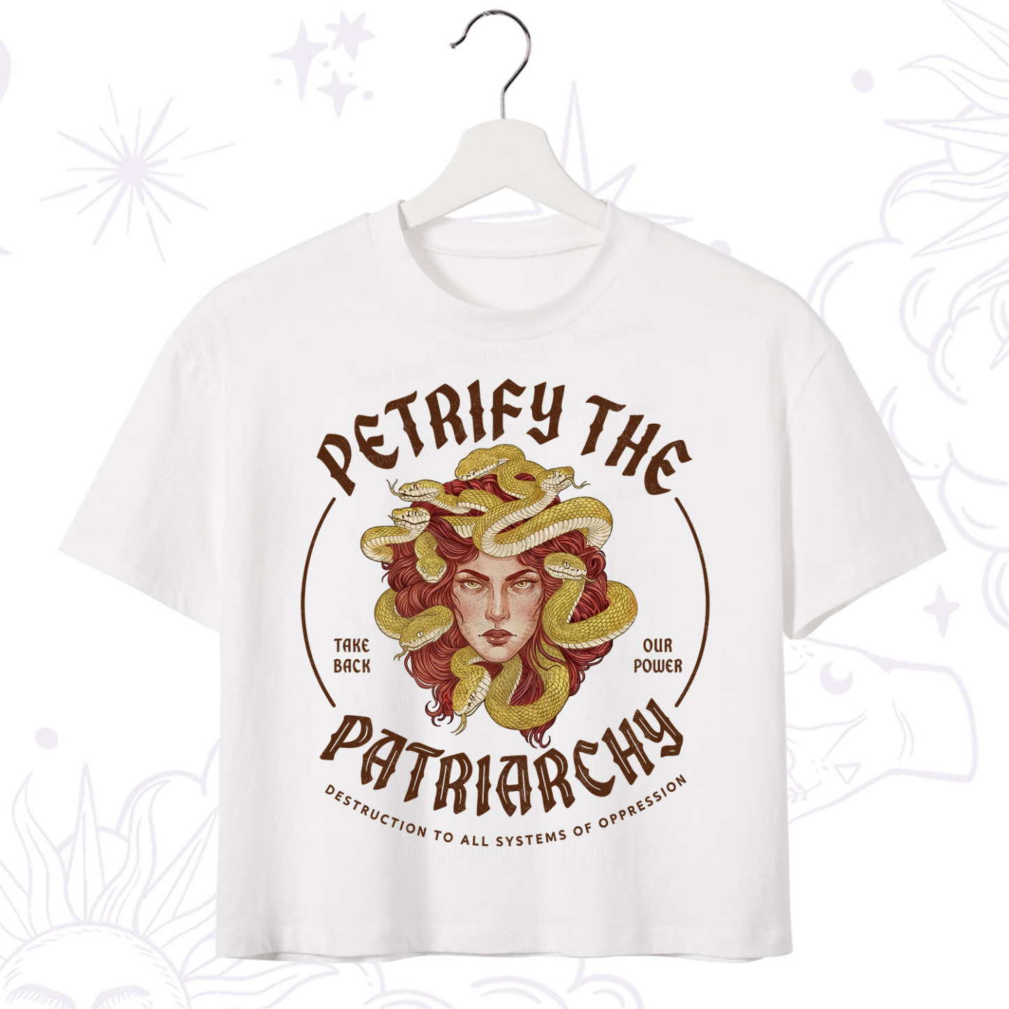Purplehecate Petrify Patriarchy Medusa Crop T-Shirt
