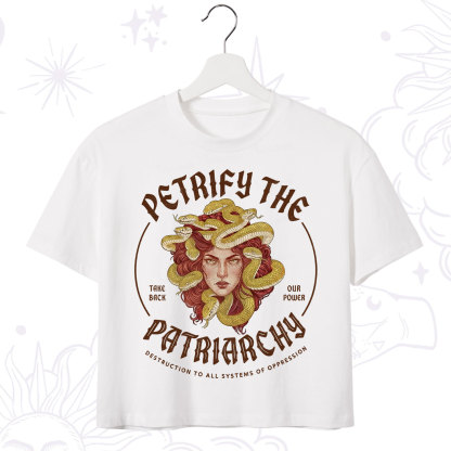 Purplehecate Petrify Patriarchy Medusa Crop T-Shirt