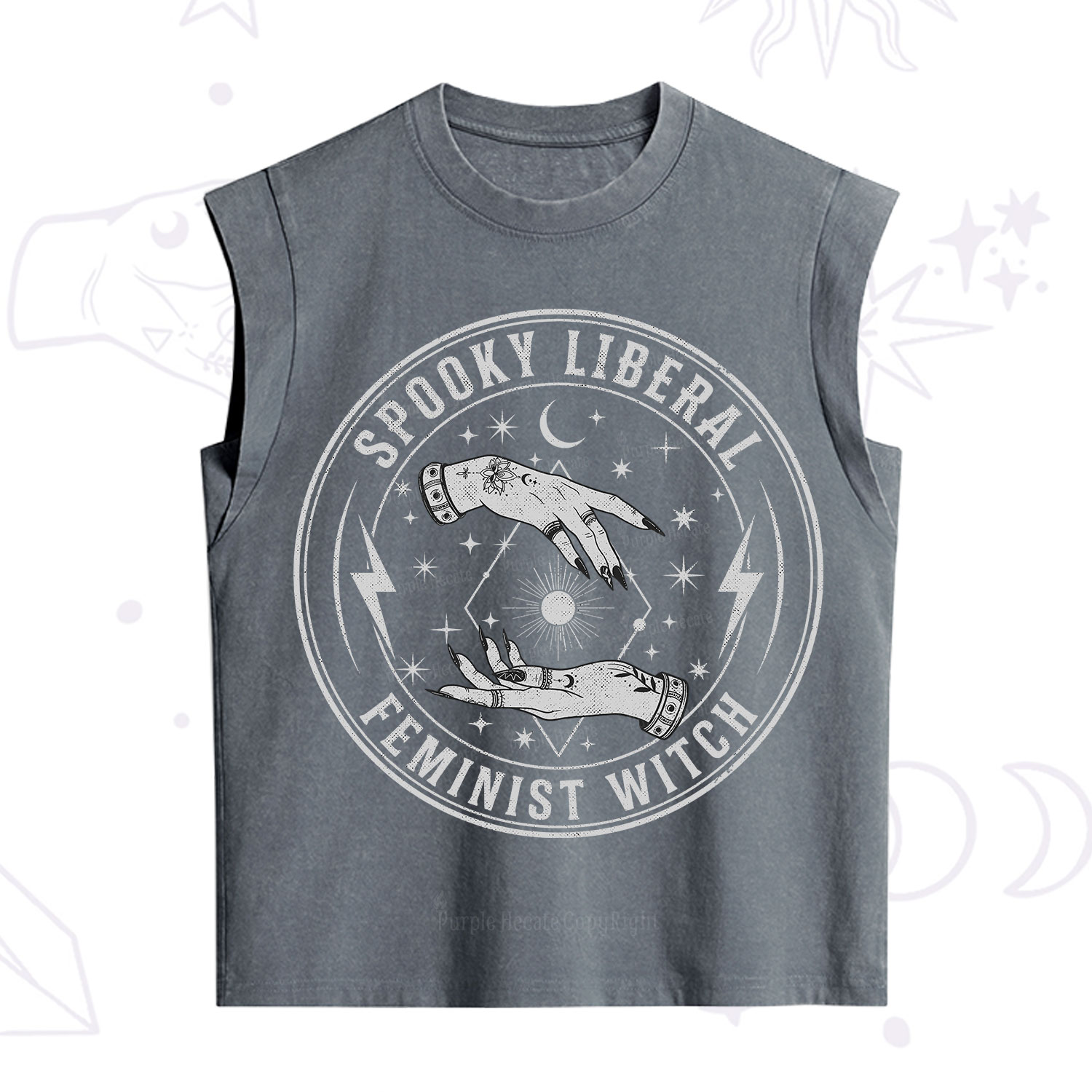 Purplehecate Spooky Liberal Feminist Witch Vintage Washed Tank