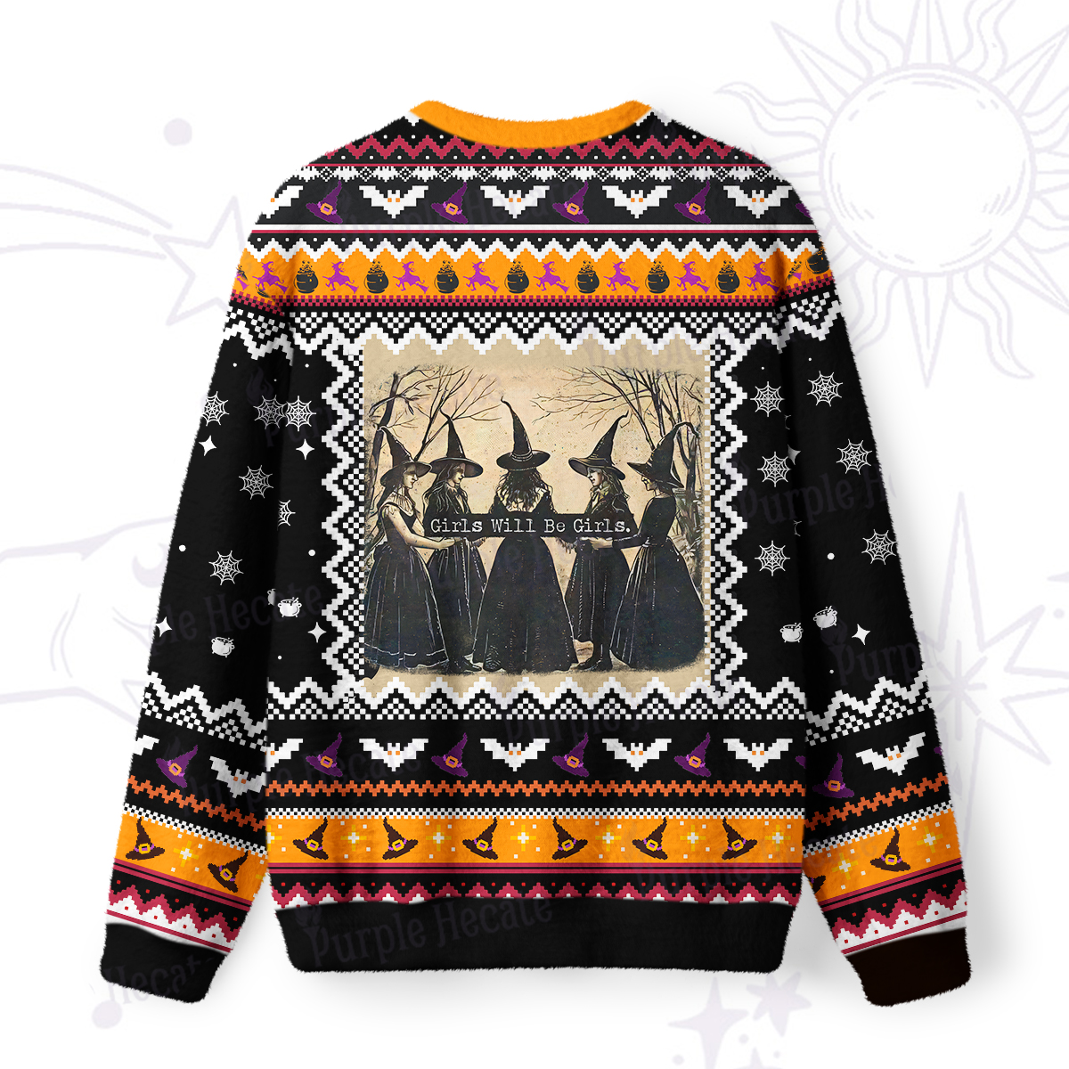 Purplehecate Girls Will Be Girls Witch Ugly Halloween Sweatshirts