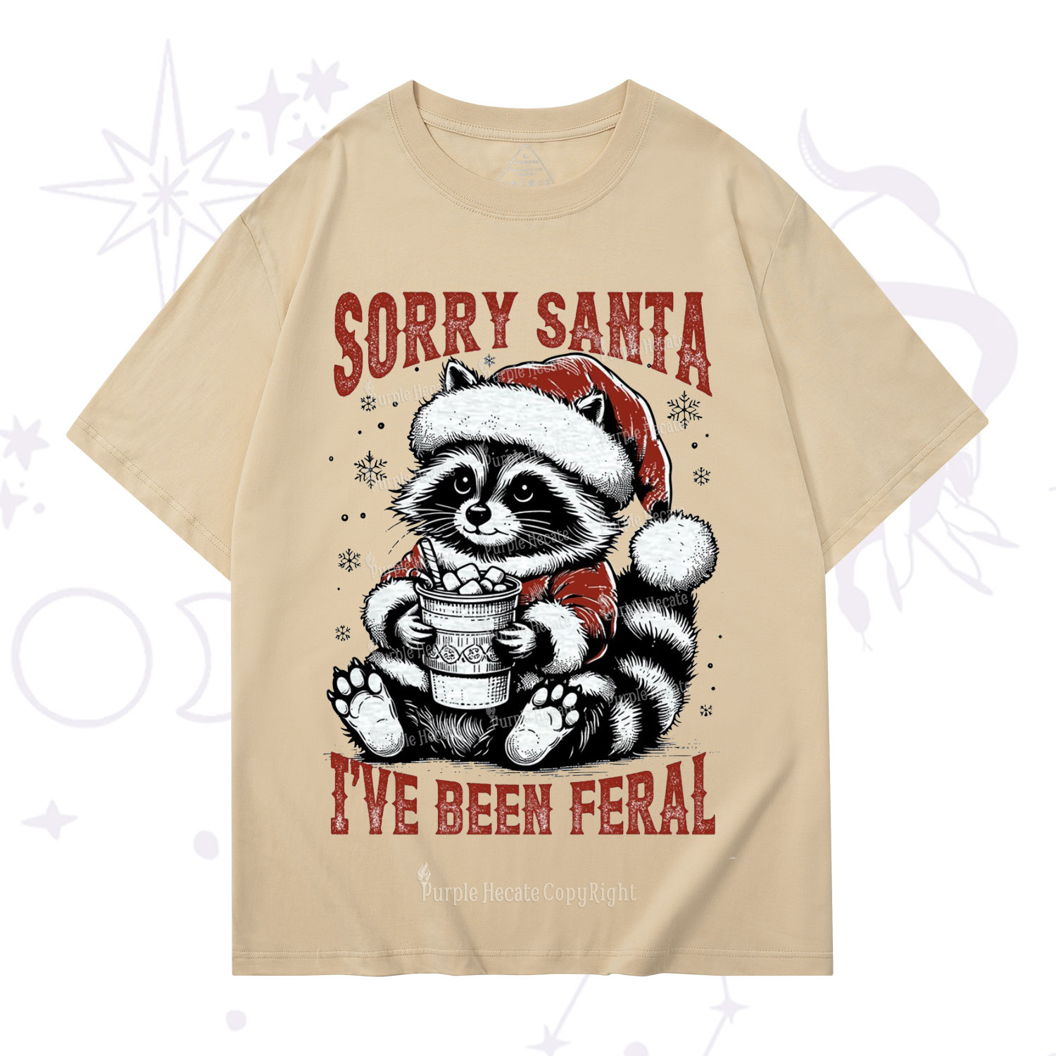 Purplehecate Sorry Santa I've Been Feral Christmas T-Shirt