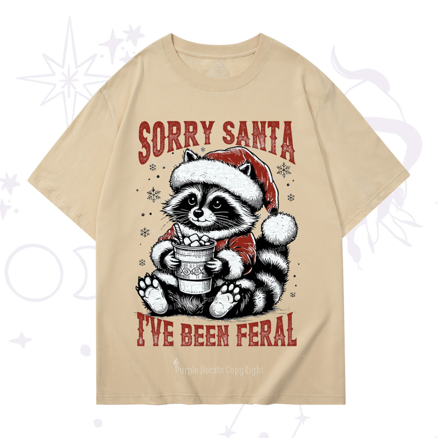 Purplehecate Sorry Santa I've Been Feral Christmas T-Shirt