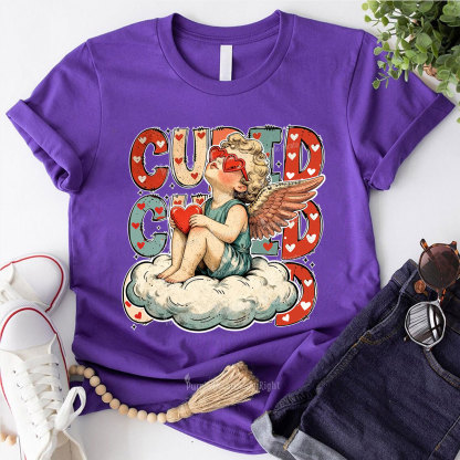 Purplehecate Retro Cupid Vibes Valentine Couple T-Shirt