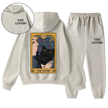 Purplehecate The Lovers Cat Tarot Fleece Hoodie Suit