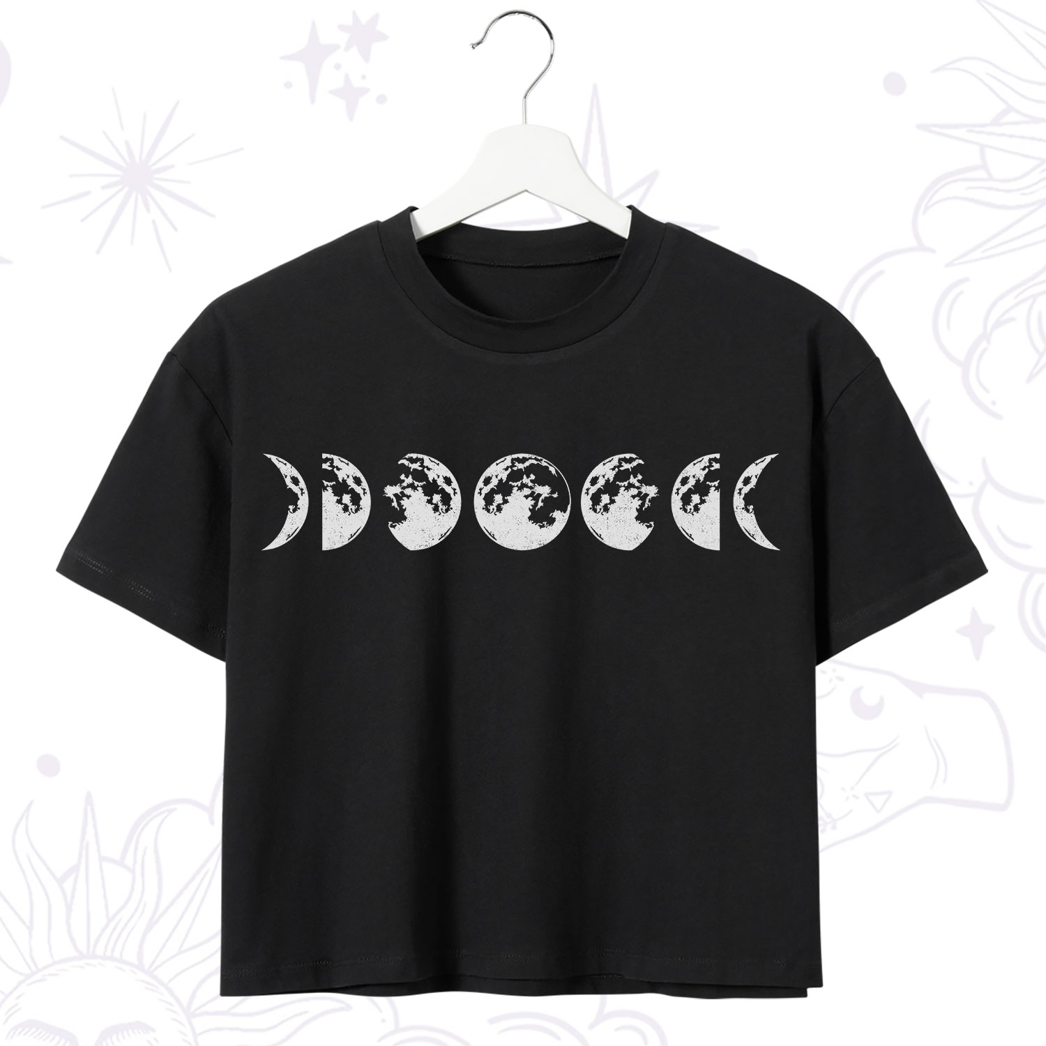 Purplehecate Moon Phases Crop T-Shirt