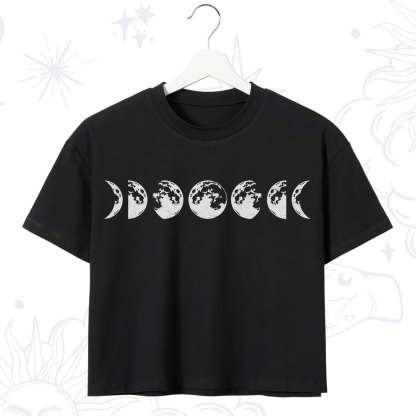 Purplehecate Moon Phases Crop T-Shirt