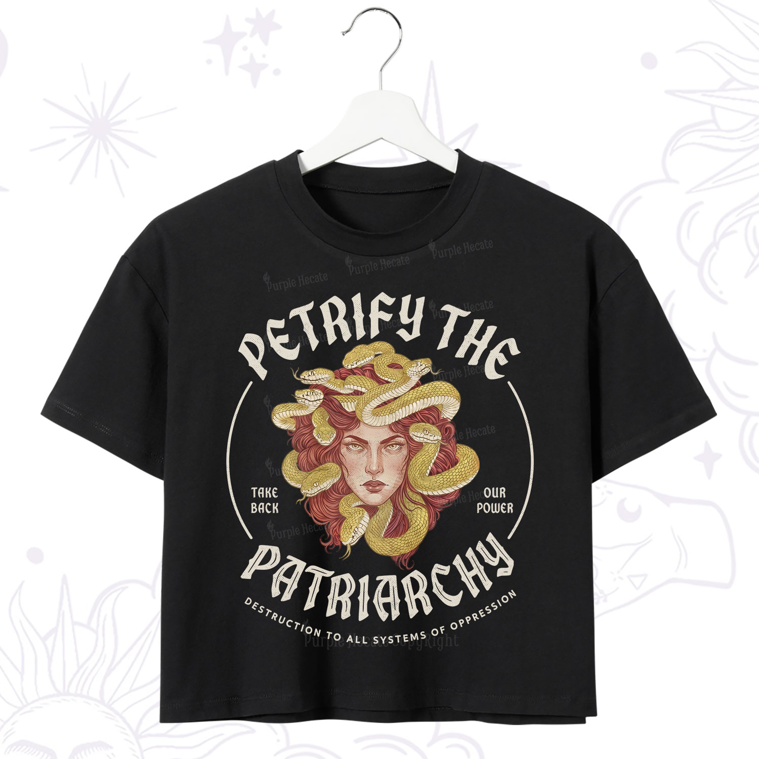 Purplehecate Petrify Patriarchy Medusa Crop T-Shirt