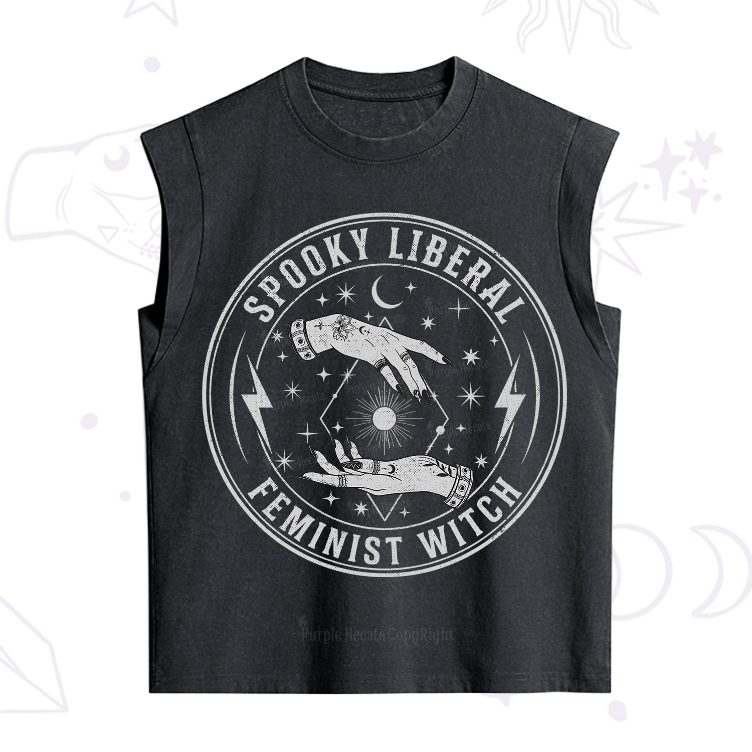 Purplehecate Spooky Liberal Feminist Witch Vintage Washed Tank