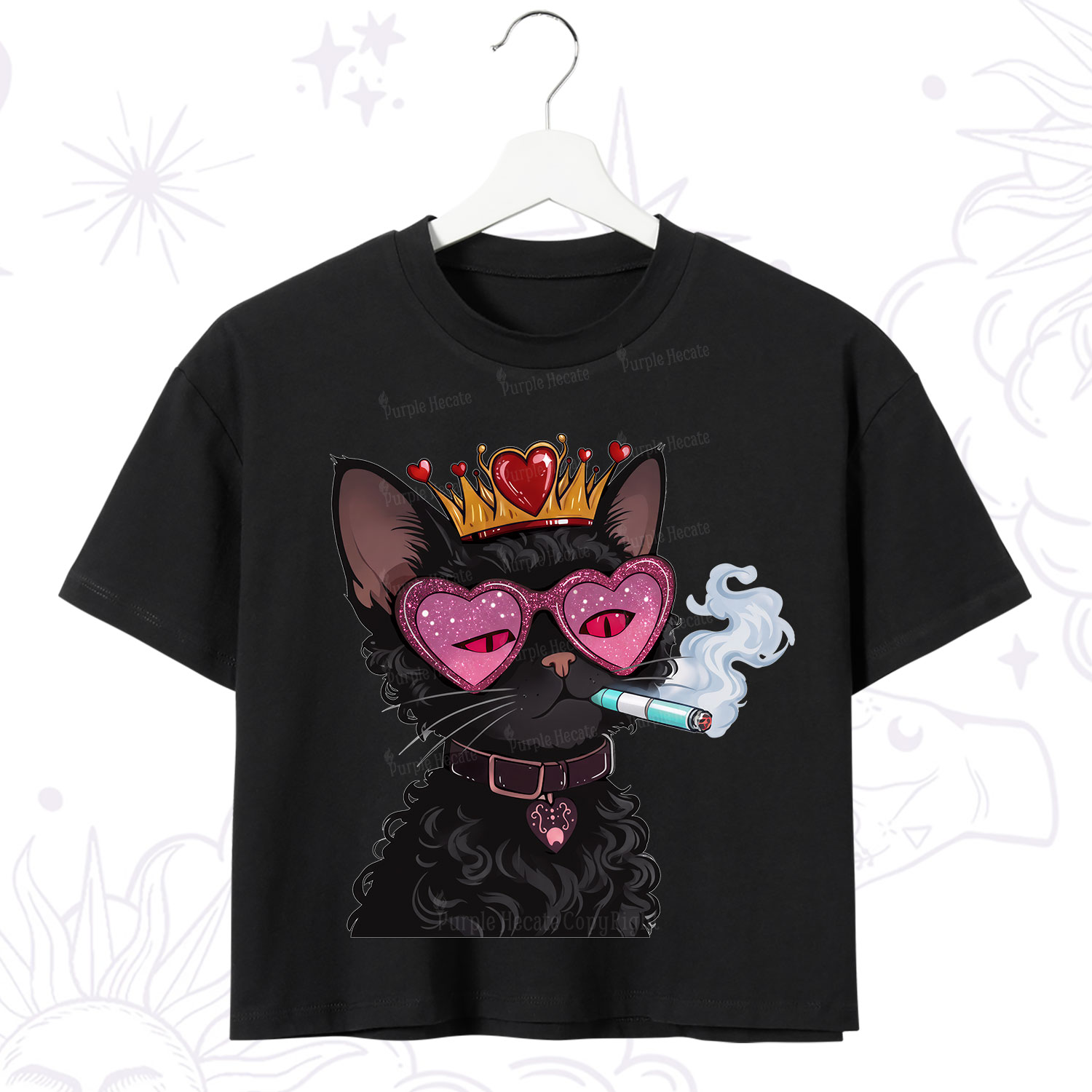 Purplehecate Join the Baddie Era Queen Cat Crop T-Shirt