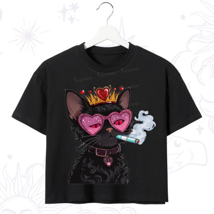 Purplehecate Join the Baddie Era Queen Cat Crop T-Shirt