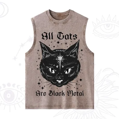 Purplehecate All Cats Are Black Metal Washed Tank
