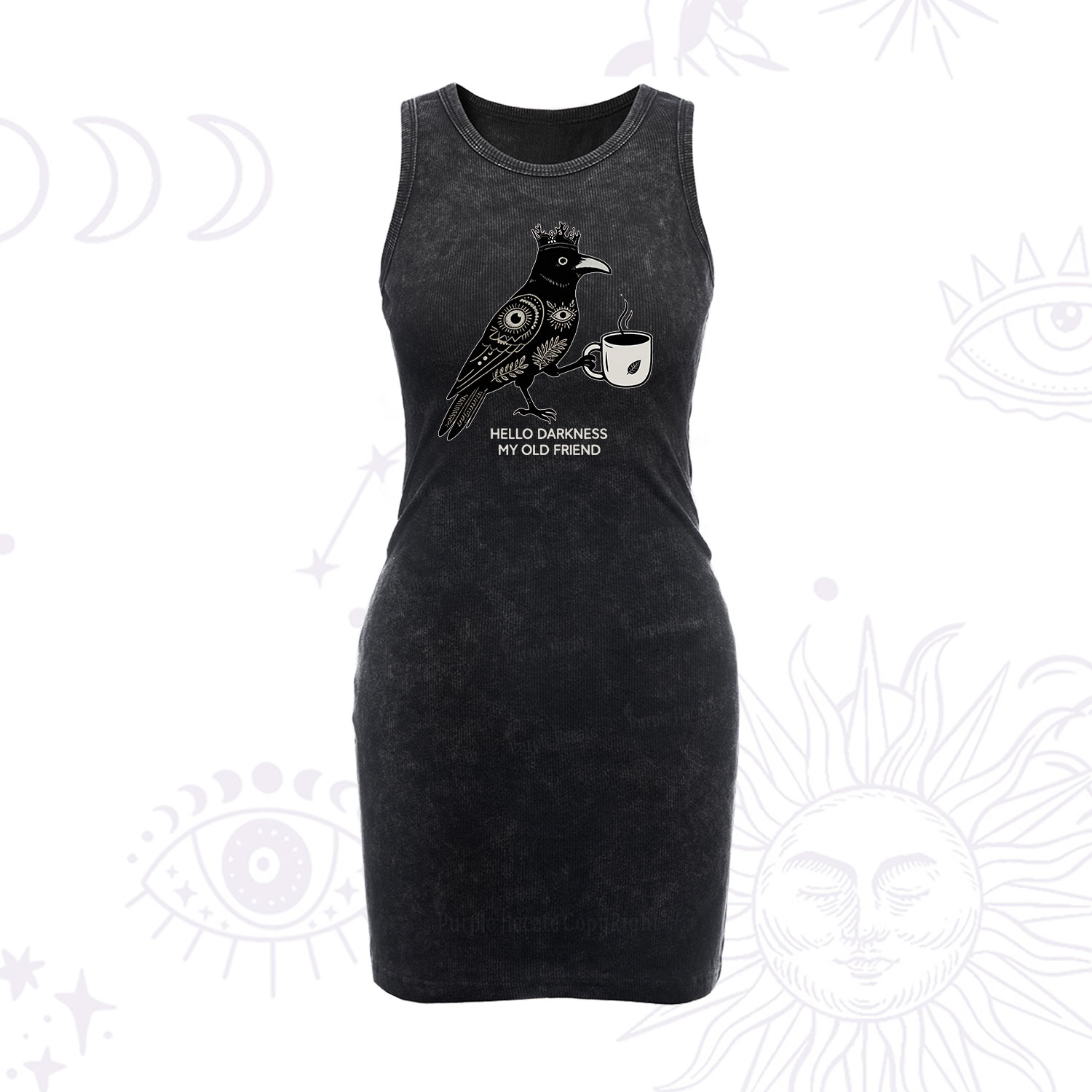 Purplehecate Hello Darkness My Old Friend Vintage Bodycon Tank Dress