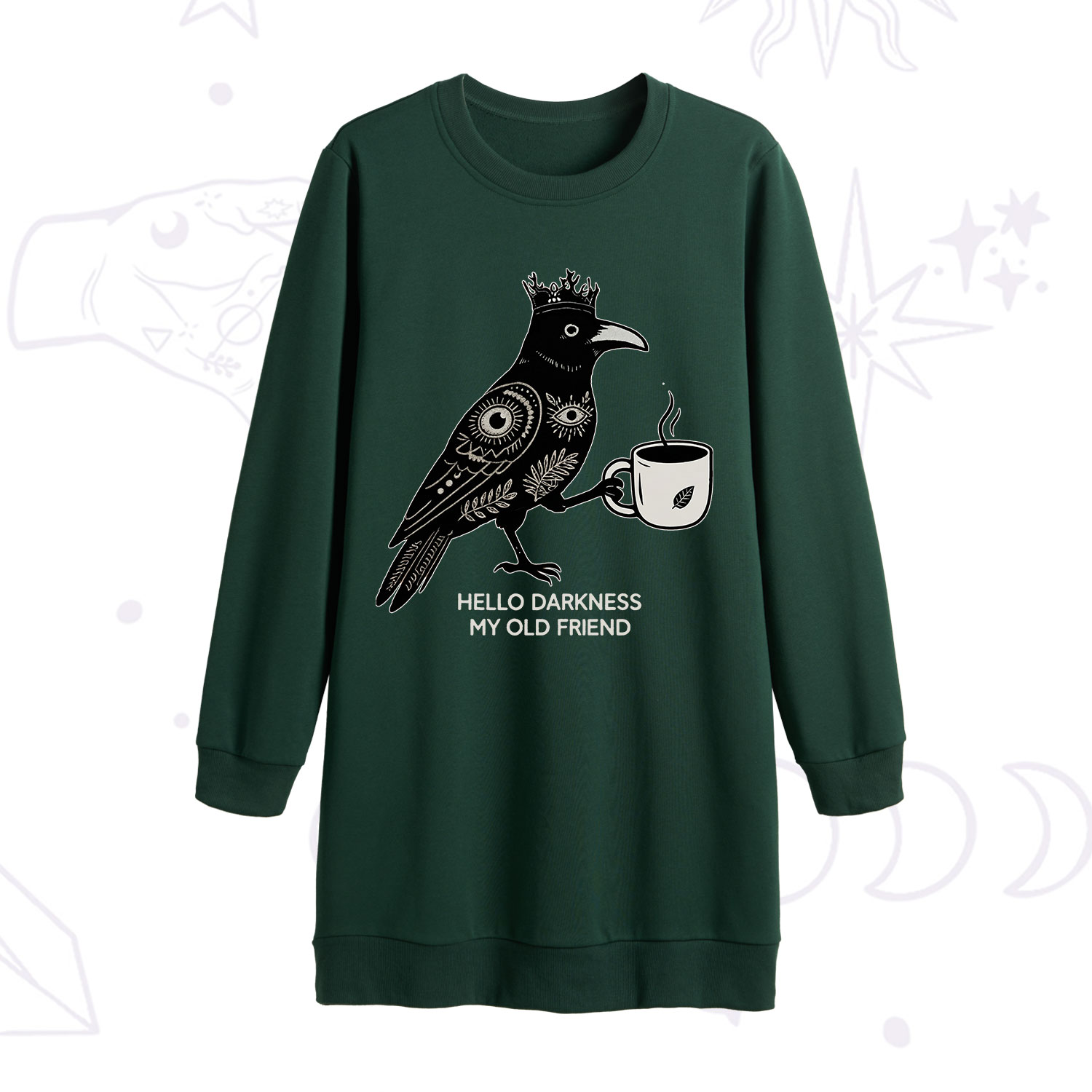 Purplehecate Hello Darkness My Old Friend Sweatshirt Dress