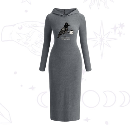 Purplehecate Hello Darkness My Old Friend Hooded Knit Dress