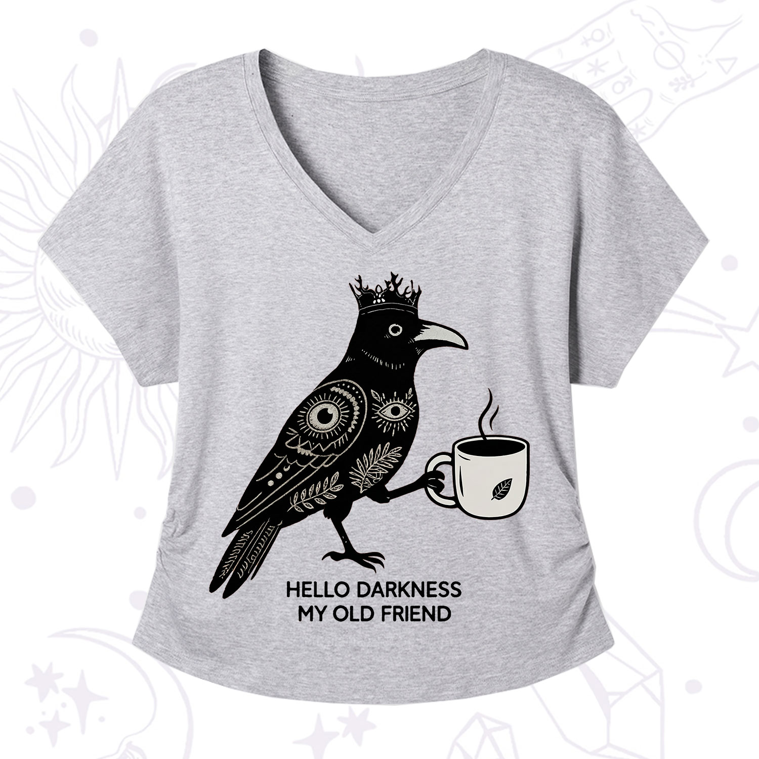 Purplehecate Hello Darkness My Old Friend V-Neck T-Shirt