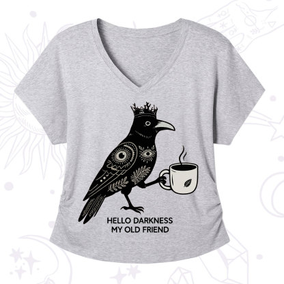 Purplehecate Hello Darkness My Old Friend V-Neck T-Shirt