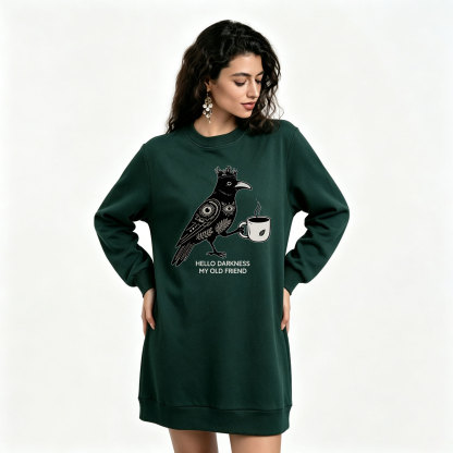 Purplehecate Hello Darkness My Old Friend Sweatshirt Dress