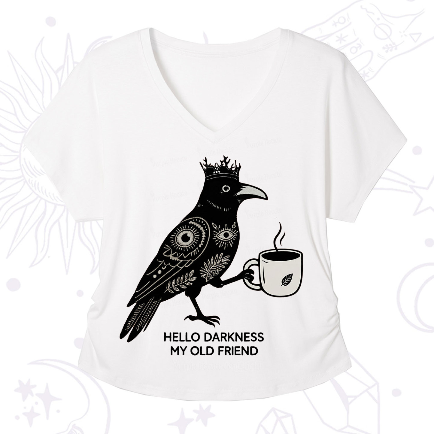 Purplehecate Hello Darkness My Old Friend V-Neck T-Shirt