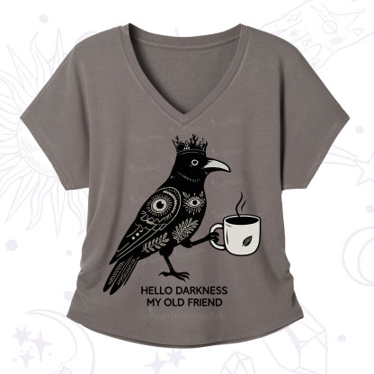 Purplehecate Hello Darkness My Old Friend V-Neck T-Shirt