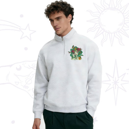 Purplehecate The Greek Goddess Medusa Zip Fleece Sweatshirt