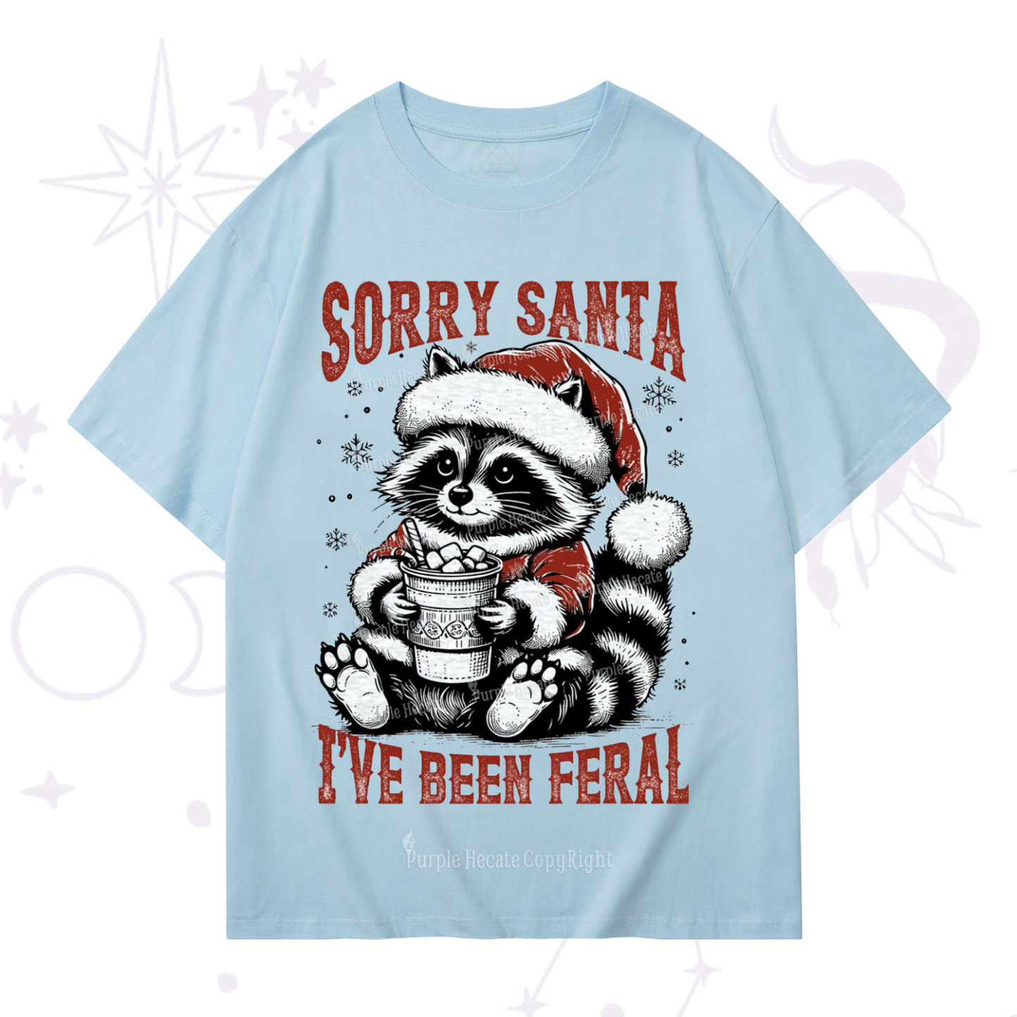 Purplehecate Sorry Santa I've Been Feral Christmas T-Shirt