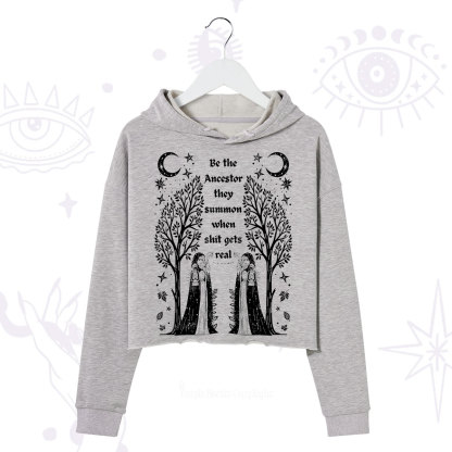 Purplehecate Be The Ancestor They Summon When Shit Gets Real Crop Hoodie