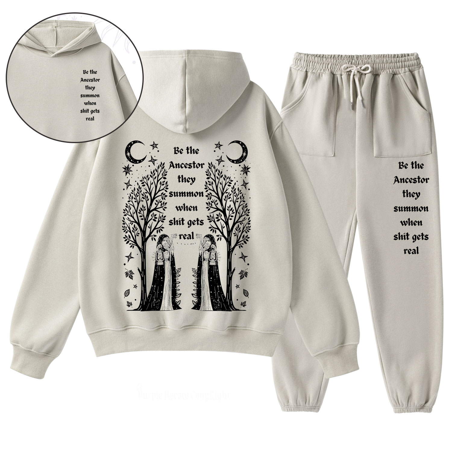 Purplehecate Be The Ancestor They Summon When Shit Gets Real  Fleece Hoodie Suit