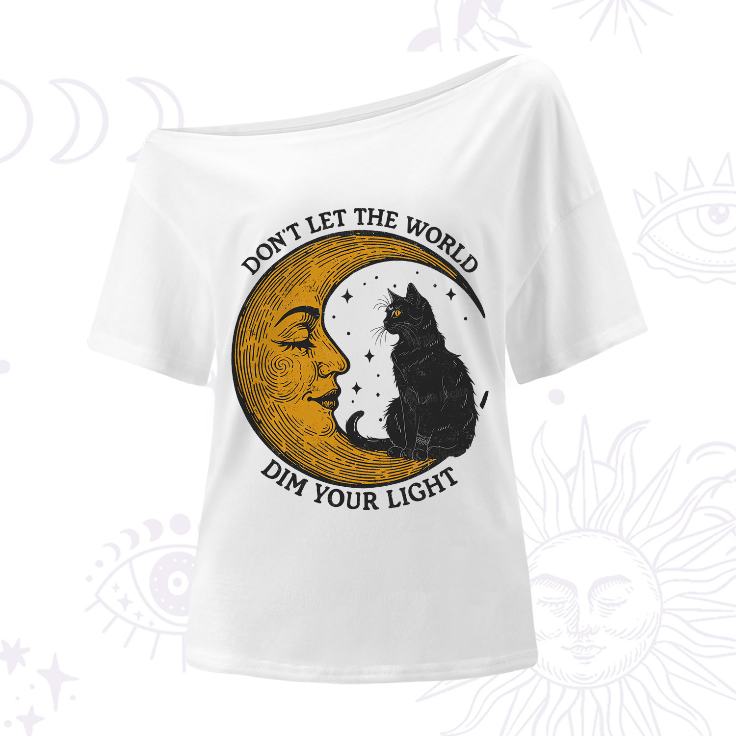 Purplehecate Don't Let The World Dim Your Light One Shoulder T-Shirt