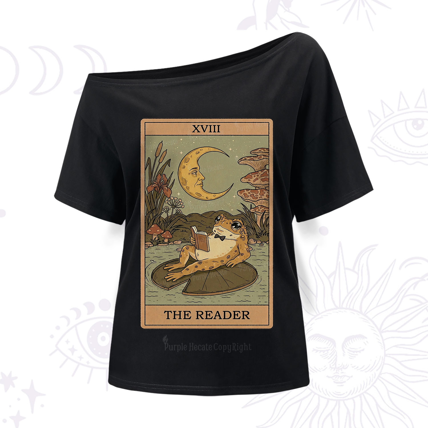Purplehecate The Reader Frog Tarot One Shoulder T-Shirt