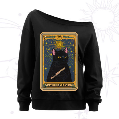 Purplehecate The Witch Please Tarot Off The Shoulder Sweatshirt