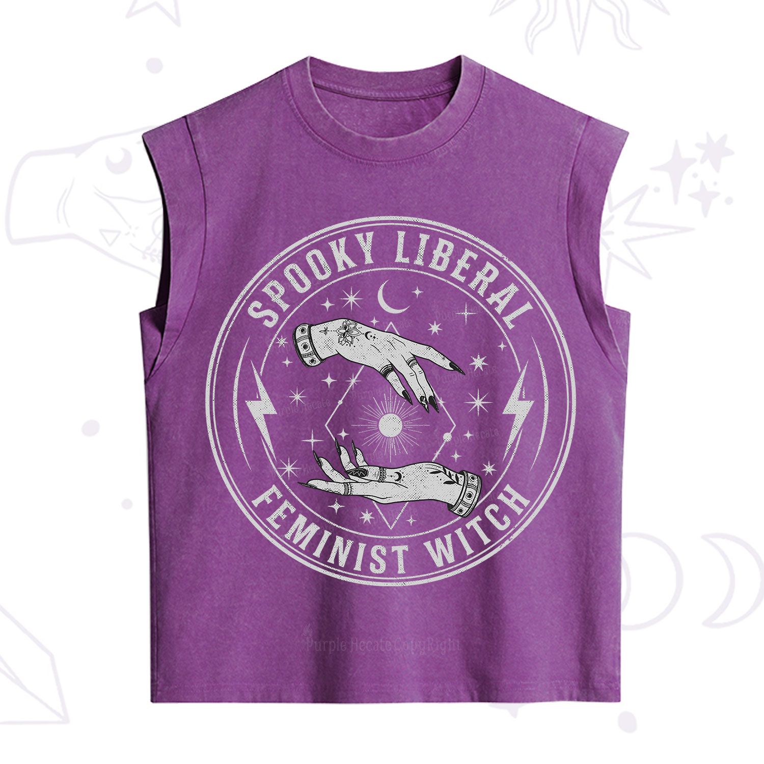 Purplehecate Spooky Liberal Feminist Witch Vintage Washed Tank