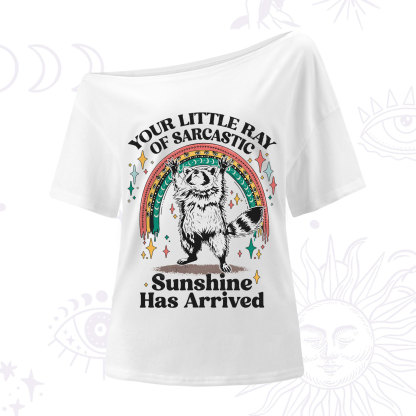 PurplehecateYour Little Ray of Sarcastic Sunshine Has Arrived One Shoulder T-Shirt