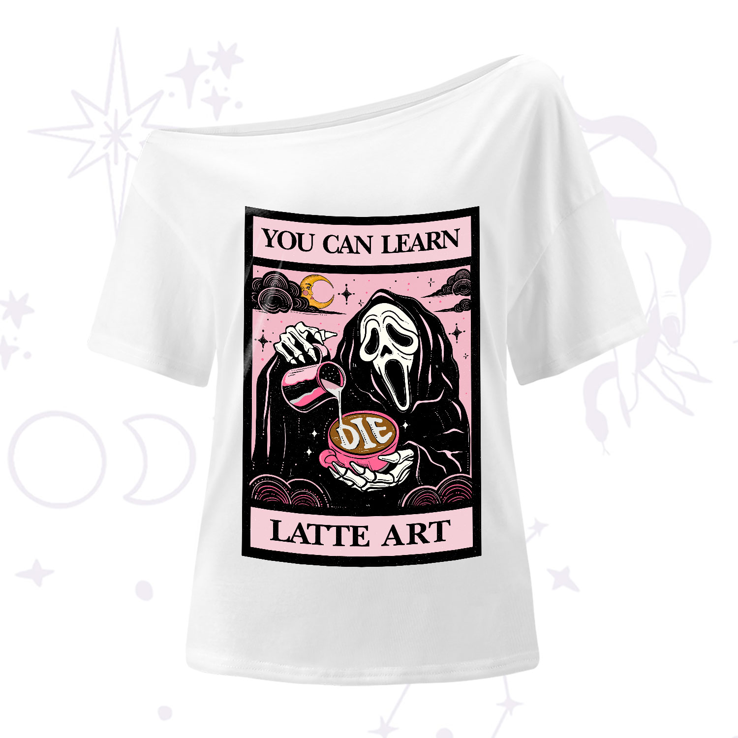 Purplehecate The You Can Learn Latte Art Oracle Card One-Shoulder T-Shirt