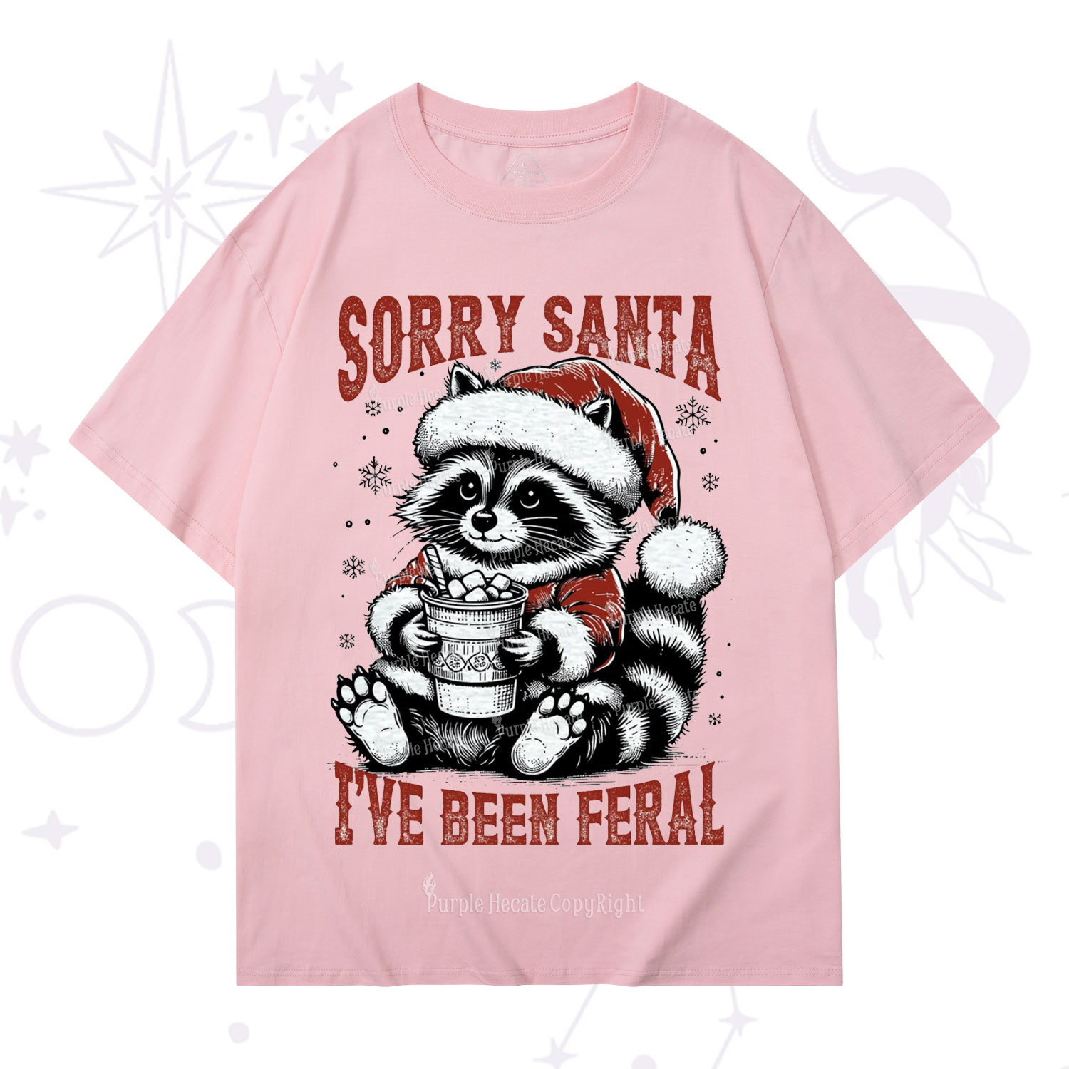 Purplehecate Sorry Santa I've Been Feral Christmas T-Shirt