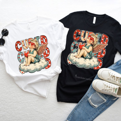 Purplehecate Retro Cupid Vibes Valentine Couple T-Shirt