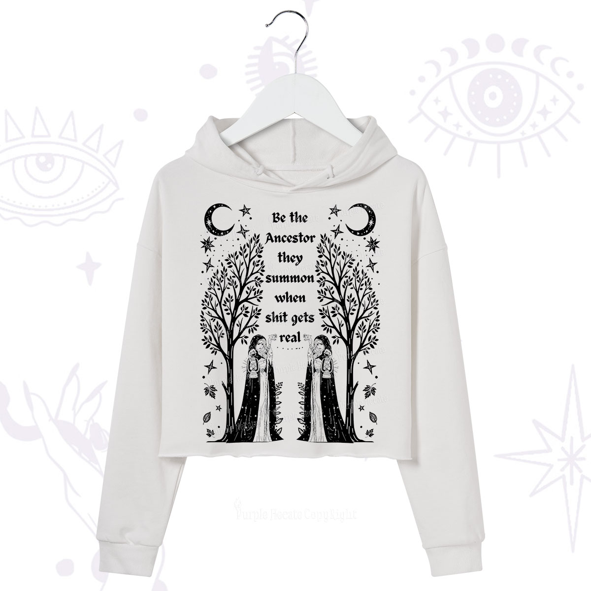 Purplehecate Be The Ancestor They Summon When Shit Gets Real Crop Hoodie