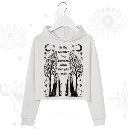 Purplehecate Be The Ancestor They Summon When Shit Gets Real Crop Hoodie