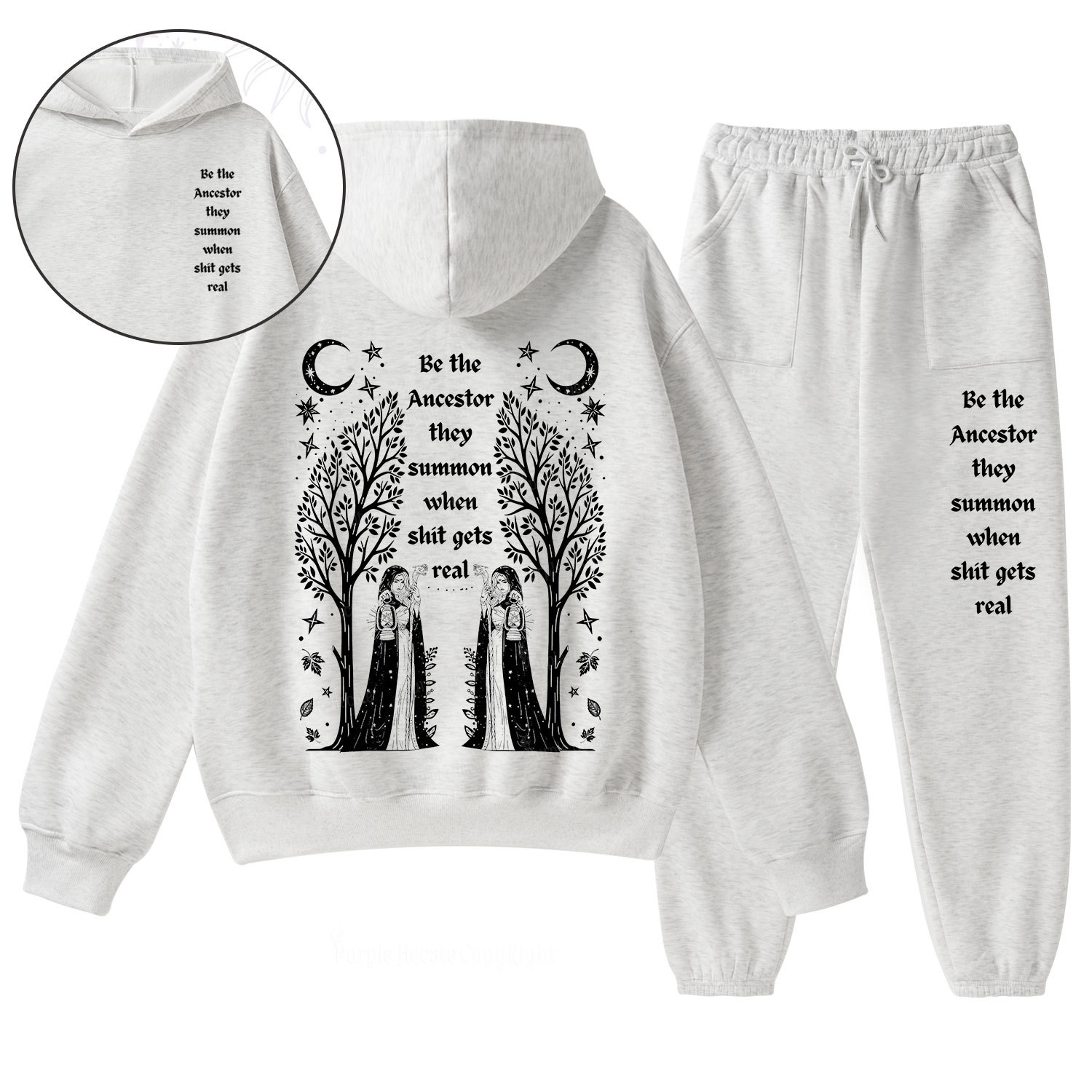 Purplehecate Be The Ancestor They Summon When Shit Gets Real  Fleece Hoodie Suit