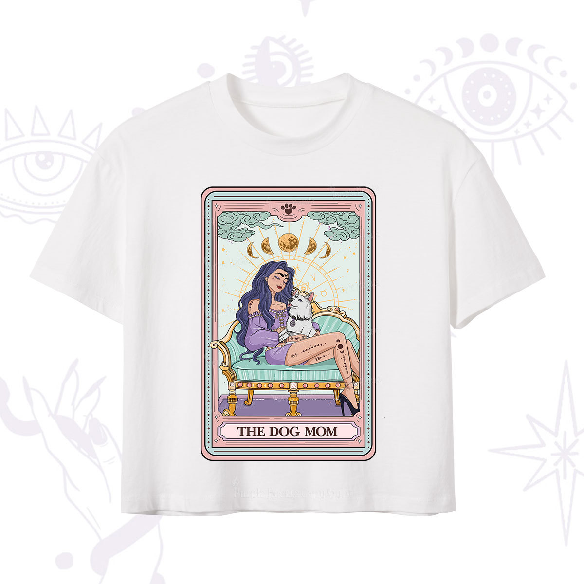 Purplehecate The Dog Mom Tarot Card Crop T-Shirt