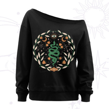 Purplehecate Mystic Serpent Off The Shoulder Sweatshirt