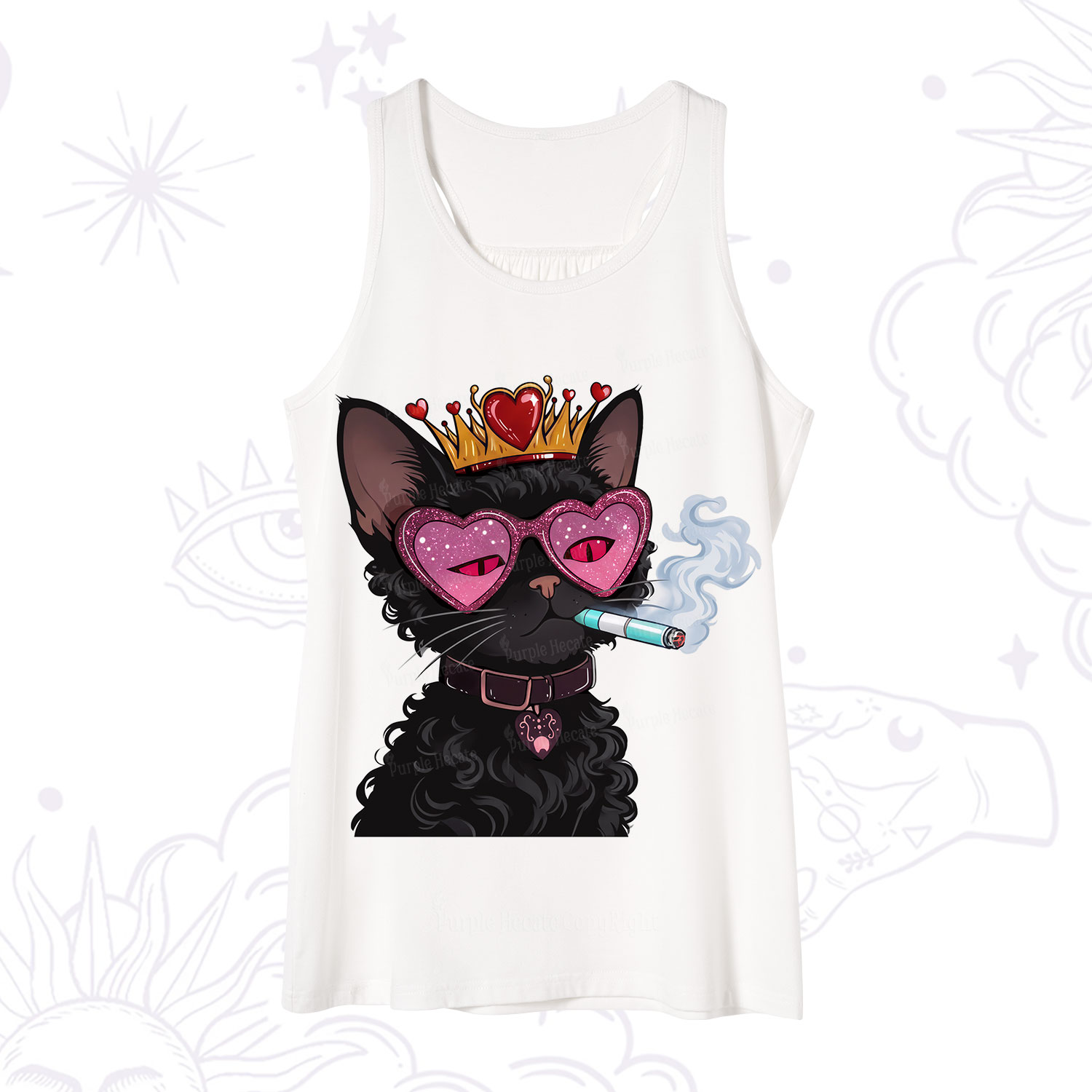 Purplehecate Join the Baddie Era Queen Cat Tank