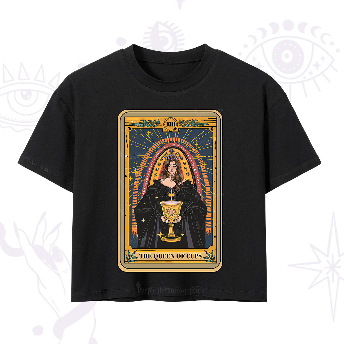 Purplehecate The Queen of Cups Tarot Crop T-Shirt